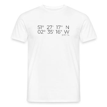 Koordinaten Bristol England - Männer T-Shirt - Weiß - Vorne - AI Model Male 178 dark (178cm)