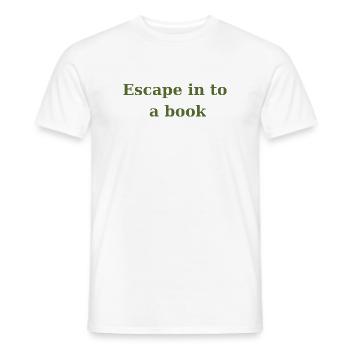 Évadez-vous dans un livre - Vert olive - T-shirt homme - blanc - Devant - AI Model Male 178 dark (178cm)