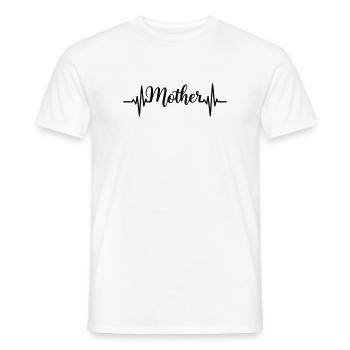 Mother Herzschlag Schriftzug - Männer T-Shirt - Weiß - Vorne - AI Model Male 178 dark (178cm)