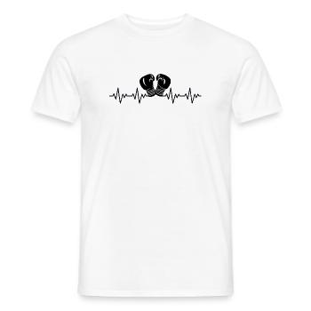 Boxen Boxhandschuhe Boxer Boxerin EKG Herzschlag - Männer T-Shirt - Weiß - Vorne - AI Model Male 178 dark (178cm)