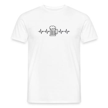 Bier Party Apres Ski JGA EKG Herzschlag - Männer T-Shirt - Weiß - Vorne - AI Model Male 178 dark (178cm)