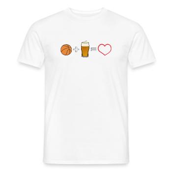 Basketball Bier Liebe Herz - Männer T-Shirt - Weiß - Vorne - AI Model Male 178 dark (178cm)