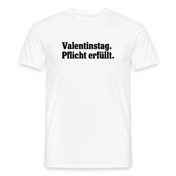 Devoir de la Saint-Valentin accompli – Anti Saint-Valentin - T-shirt homme - blanc - Devant - AI Model Male 178 dark (178cm)
