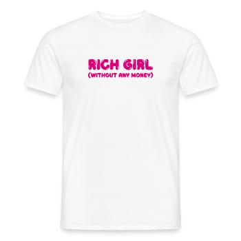 Femme riche – sans argent - T-shirt homme - blanc - Devant - AI Model Male 178 dark (178cm)