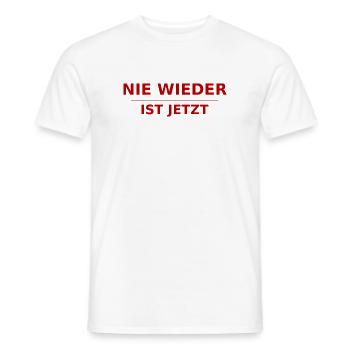 NIE WIEDER IST JETZT  - Männer T-Shirt - Weiß - Vorne - AI Model Male 178 dark (178cm)