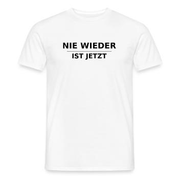 NIE WIEDER IST JETZT  - Männer T-Shirt - Weiß - Vorne - AI Model Male 178 dark (178cm)