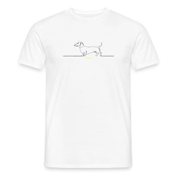 Dackel Stur Line Art Spruch - Männer T-Shirt - Weiß - Vorne - AI Model Male 178 dark (178cm)