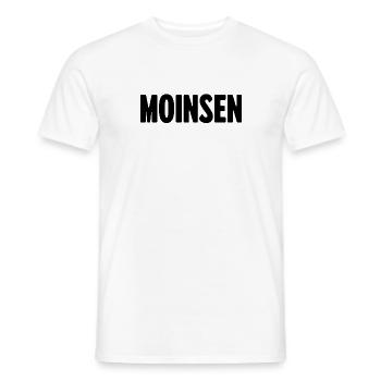Moinsen! – The original for real Northern Lights - Men's T-Shirt - white - Front - AI Model Male 178 dark (178cm)