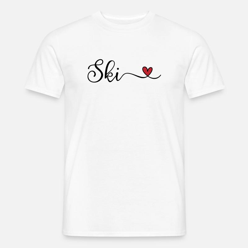 Ski mitHerz - Männer T-Shirt - Weiß
