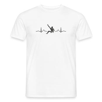Boulderer heartbeat Bouldering Bouldering - Men's T-Shirt - white - Front - AI Model Male 178 dark (178cm)