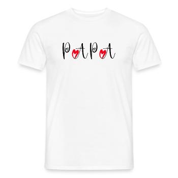 Father's Day Dad Love with Tender Hearts Dad - Men's T-Shirt - white - Front - AI Model Male 178 dark (178cm)