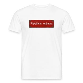 Verbotenes Plakat-Schild - Männer T-Shirt - Weiß - Vorne - AI Model Male 178 dark (178cm)