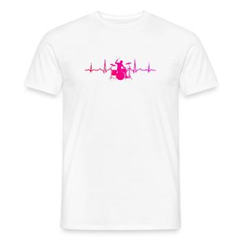 Idée cadeau pour le percussionniste avec batterie - T-shirt homme - blanc - Devant - AI Model Male 178 dark (178cm)