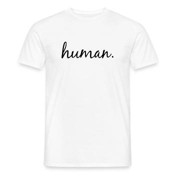 humain. Droits de l’homme pour tous - T-shirt homme - blanc - Devant - AI Model Male 178 dark (178cm)