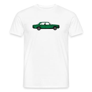 MB W123 ,Youngtimer ,Oldtimer, seitlich ..(25) - Männer T-Shirt - Weiß - Vorne - AI Model Male 178 dark (178cm)