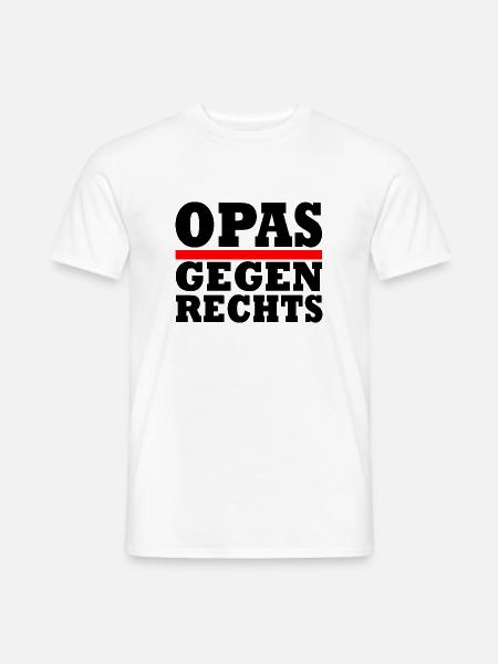 Opas gegen rechts - Männer T-Shirt - Weiß