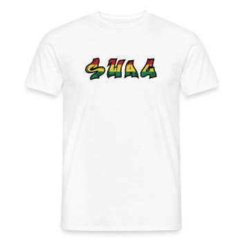 SWAG Rastafari Graffiti Schrift - Männer T-Shirt - Weiß - Vorne - AI Model Male 178 dark (178cm)