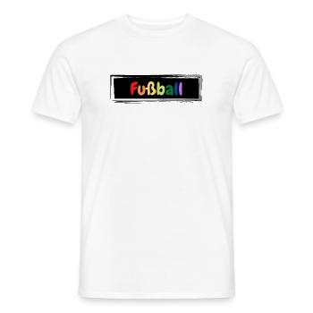 Fußball bunter Schriftzug - Männer T-Shirt - Weiß - Vorne - AI Model Male 178 dark (178cm)