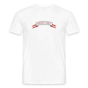 Kärntner Diandle, Banderole mit Austria Flagge - Männer T-Shirt - Weiß - Vorne - AI Model Male 178 dark (178cm)