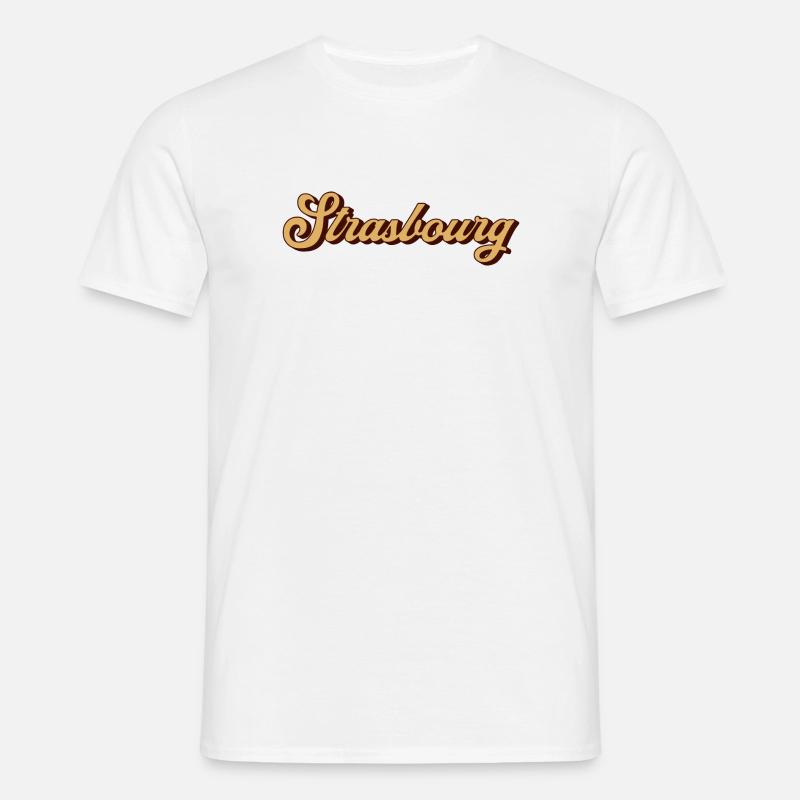 Strasbourg Script Souvenir - Männer T-Shirt - Weiß