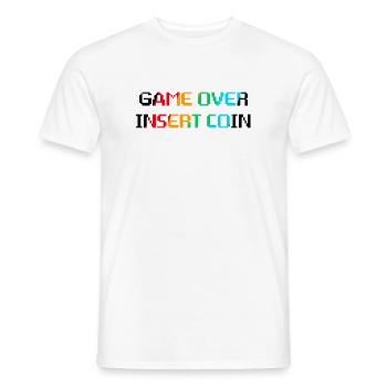 Game Over Insert Coin - Men's T-Shirt - white - Front - AI Model Male 178 dark (178cm)