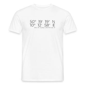 Coordinates Bad Neustadt an der Saale - Men's T-Shirt - white - Front - AI Model Male 178 dark (178cm)