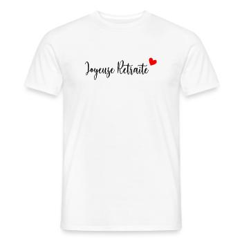 RETRAITE. VACANCES. RETRAITE. RETRAITEE. RETRAITE. - T-shirt homme - blanc - Devant - AI Model Male 178 dark (178cm)
