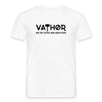 Vathor - Comme un père, mais en plus puissant - T-shirt homme - blanc - Devant - AI Model Male 178 dark (178cm)