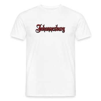 Lettrage de Johannesburg au look gothique - T-shirt homme - blanc - Devant - AI Model Male 178 dark (178cm)