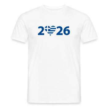 J’aime la Grèce 2026, vacances en Grèce - T-shirt homme - blanc - Devant - AI Model Male 178 dark (178cm)