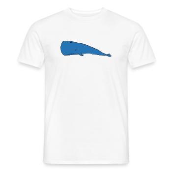 Blue Whale Minimalistisch Faules Schläfriges Design - Männer T-Shirt - Weiß - Vorne - AI Model Male 178 dark (178cm)
