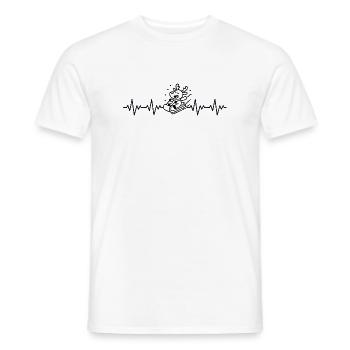 Christmas Sleigh Reindeer ECG Heartbeat - Men's T-Shirt - white - Front - AI Model Male 178 dark (178cm)
