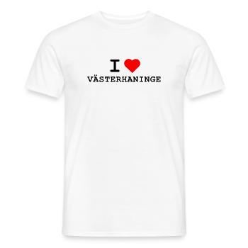 I love Västerhaninge - Ich liebe Västerhaninge  - Männer T-Shirt - Weiß - Vorne - AI Model Male 178 dark (178cm)