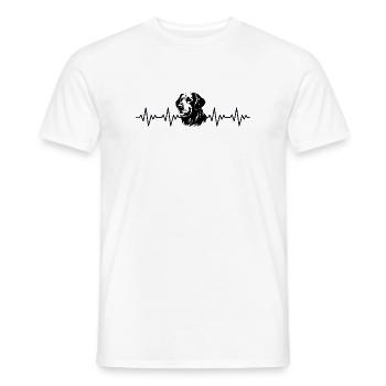 Battement cardiaque ECG Golden Retriever - T-shirt homme - blanc - Devant - AI Model Male 178 dark (178cm)