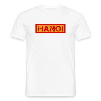 I-HANOI weathered logo - Men's T-Shirt - white - Front - AI Model Male 178 dark (178cm)