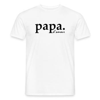 Papa d'amour - T-shirt homme - blanc - Devant - AI Model Male 178 dark (178cm)