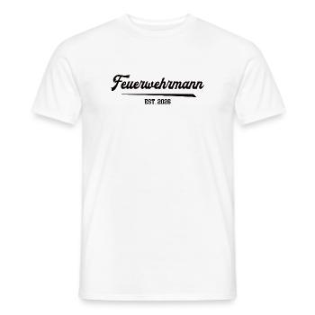 Pompier 2026 Formation Anniversaire Pompiers - T-shirt homme - blanc - Devant - AI Model Male 178 dark (178cm)