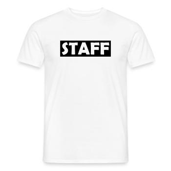Staff - Männer T-Shirt - Weiß - Vorne - AI Model Male 178 dark (178cm)