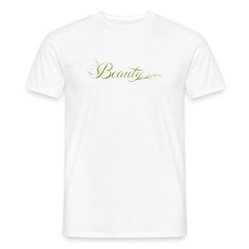 Beauté Lettres, Design de la nature - T-shirt homme - blanc - Devant - AI Model Male 178 dark (178cm)