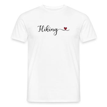 Hiking Heart Typography - Men's T-Shirt - white - Front - AI Model Male 178 dark (178cm)