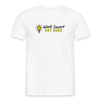 Work smart not hard - Glühbirne Design - Männer T-Shirt - Weiß - Vorne - AI Model Male 178 dark (178cm)