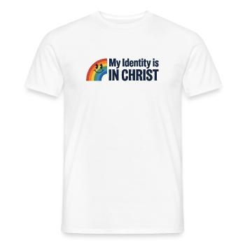 Identité dans Christ Rainbow - T-shirt homme - blanc - Devant - AI Model Male 178 dark (178cm)