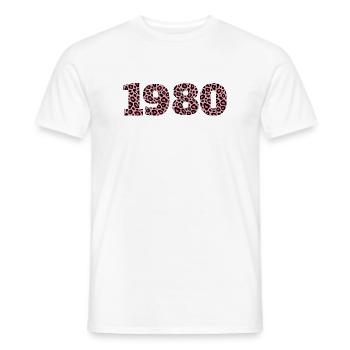 Rosa Leopardenmuster auf schwarzem Hintergrund - 1980 - Männer T-Shirt - Weiß - Vorne - AI Model Male 178 dark (178cm)