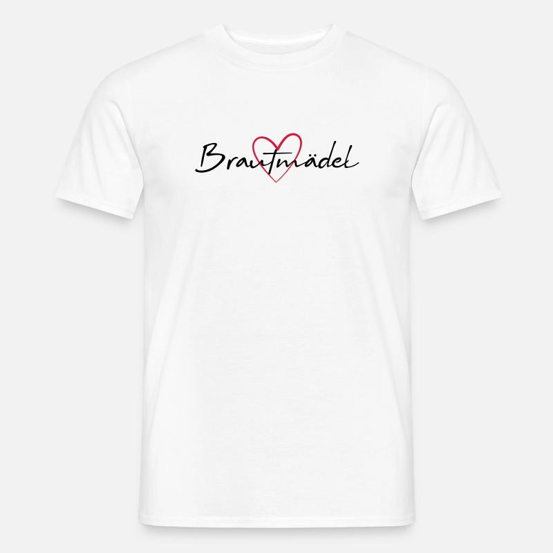 Brautmädel Herz Junggesellinnenabschied - Männer T-Shirt - Weiß
