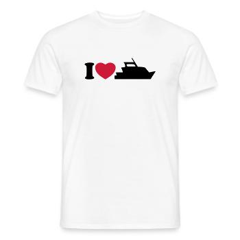 I love my yacht - Ich liebe meine Yacht - Männer T-Shirt - Weiß - Vorne - AI Model Male 178 dark (178cm)