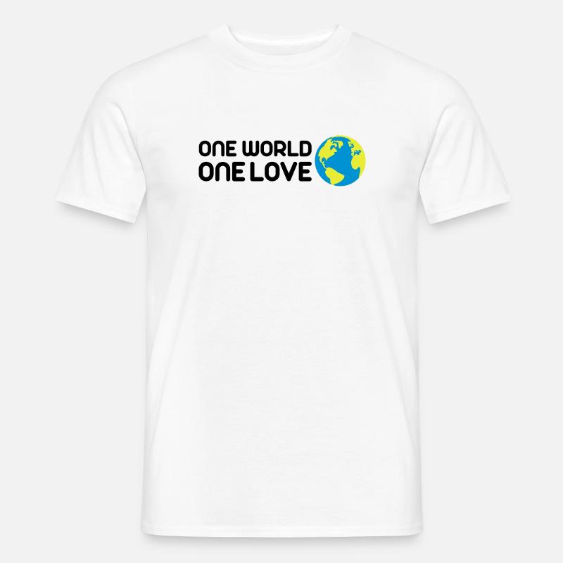 One World One Love - Männer T-Shirt - Weiß