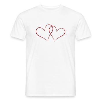 Herzen - Männer T-Shirt - Weiß - Vorne - AI Model Male 178 dark (178cm)