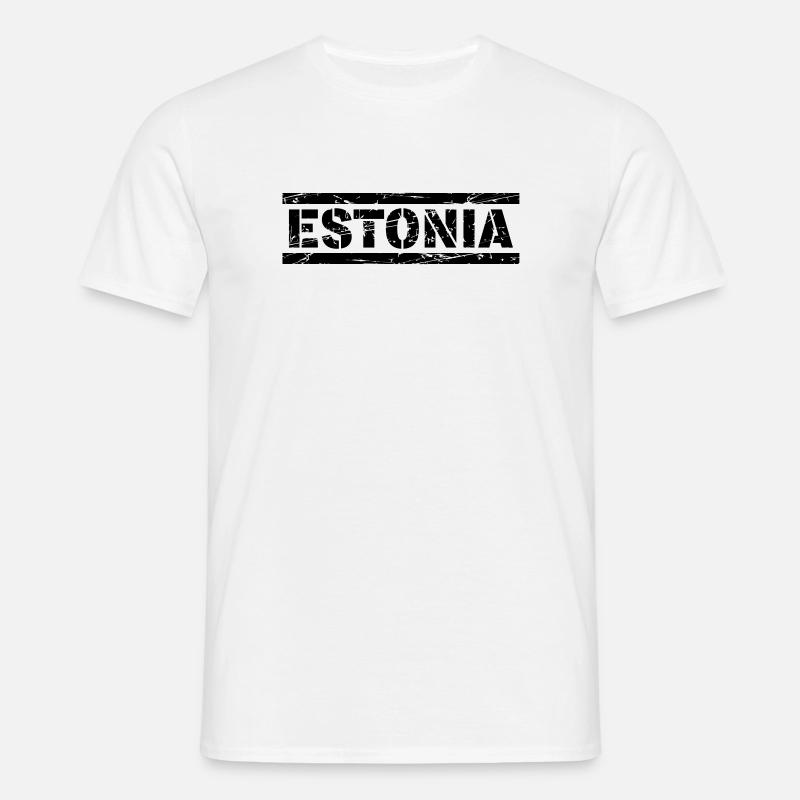 Estland - T-shirt til herrer - hvid