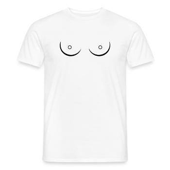 Boobs Boobies Line Art Sketch Feminism - Men's T-Shirt - white - Front - AI Model Male 178 dark (178cm)