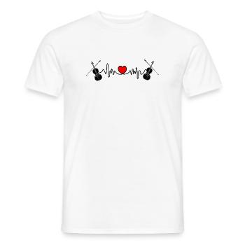 Cardio fréquence cardiaque violon - T-shirt homme - blanc - Devant - AI Model Male 178 dark (178cm)